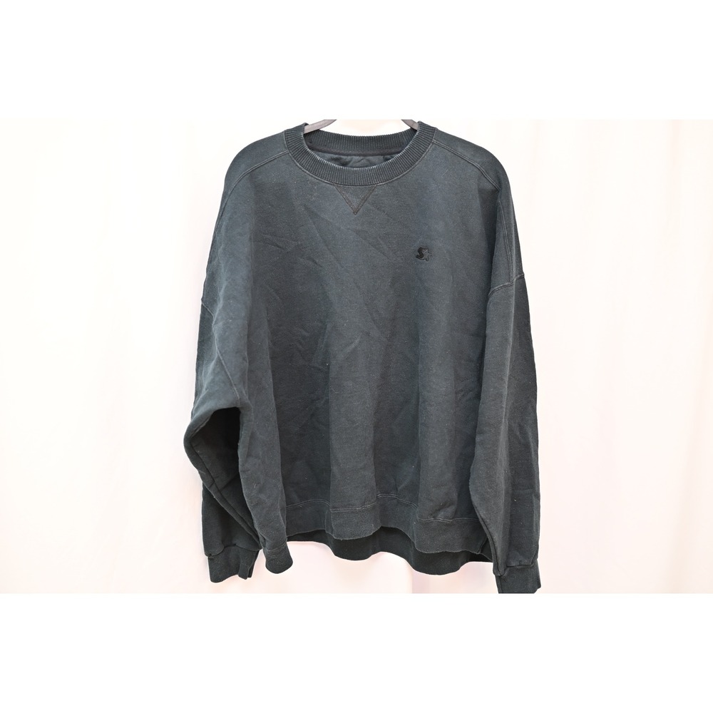 Starter Pro Heavyweight Sweatshirt Mens 3XL Black Crewneck Fleece Pullover